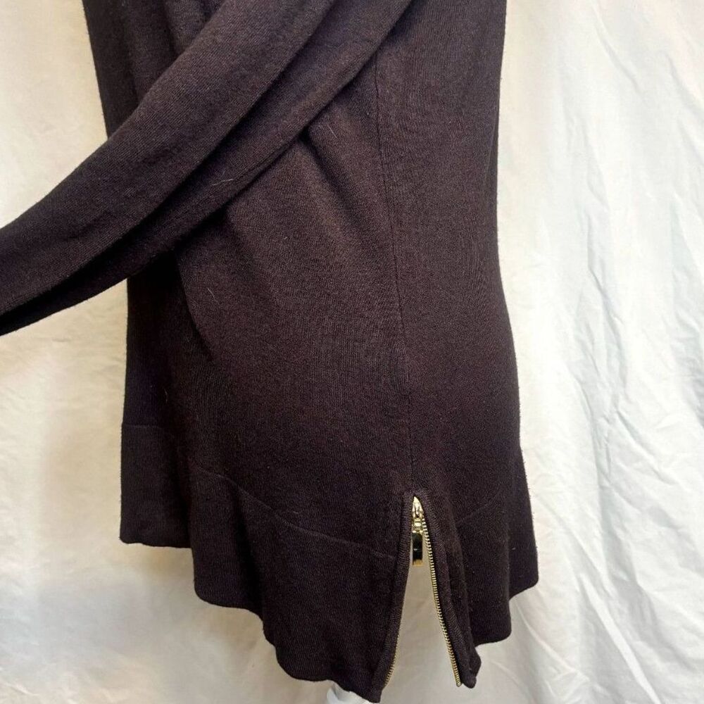 Cache Turtleneck Brown Asymmetrical Womens Sweate… - image 7